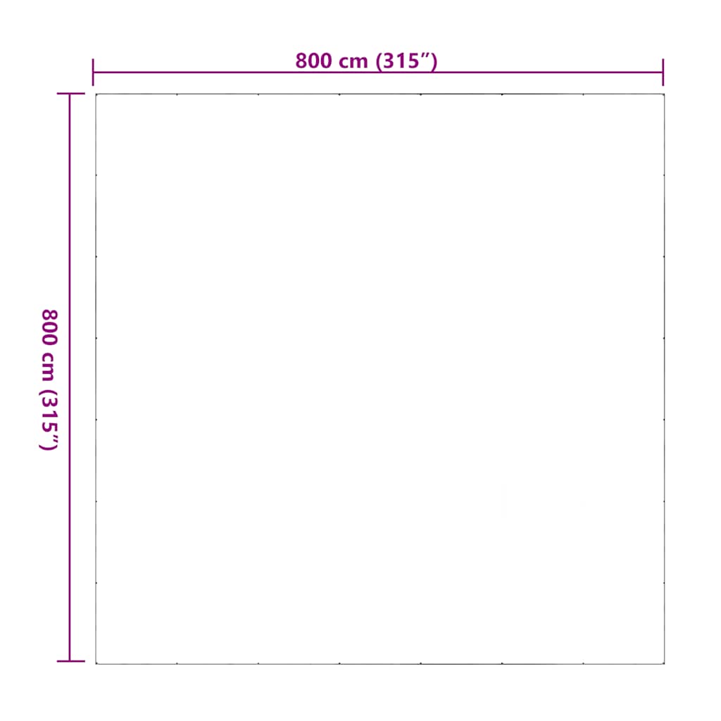 vidaXL Bâche transparente avec œillets 8x8 m PVC