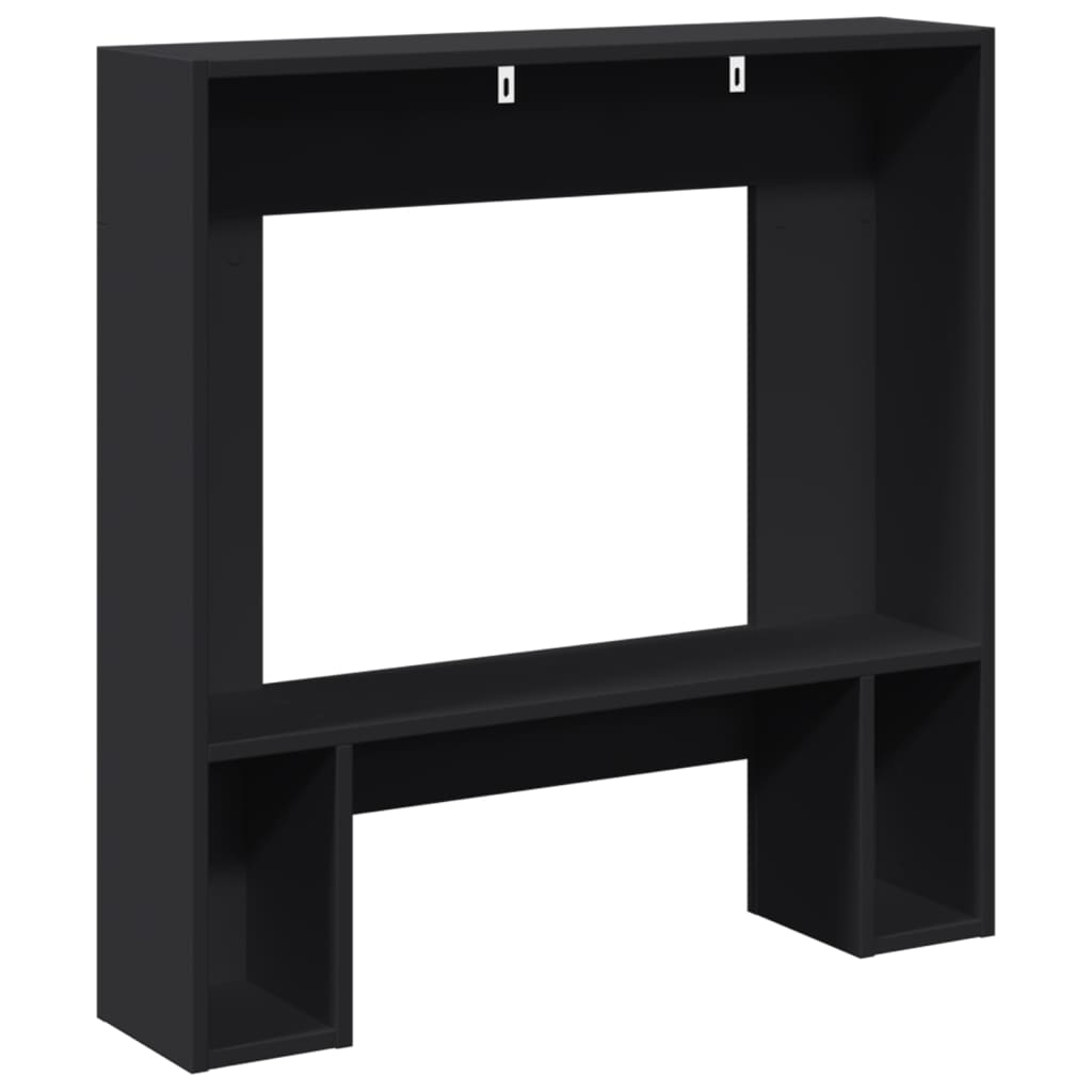VidaXL Cadre de cheminée noir 81x18x82 cm bois d'ingénierie
