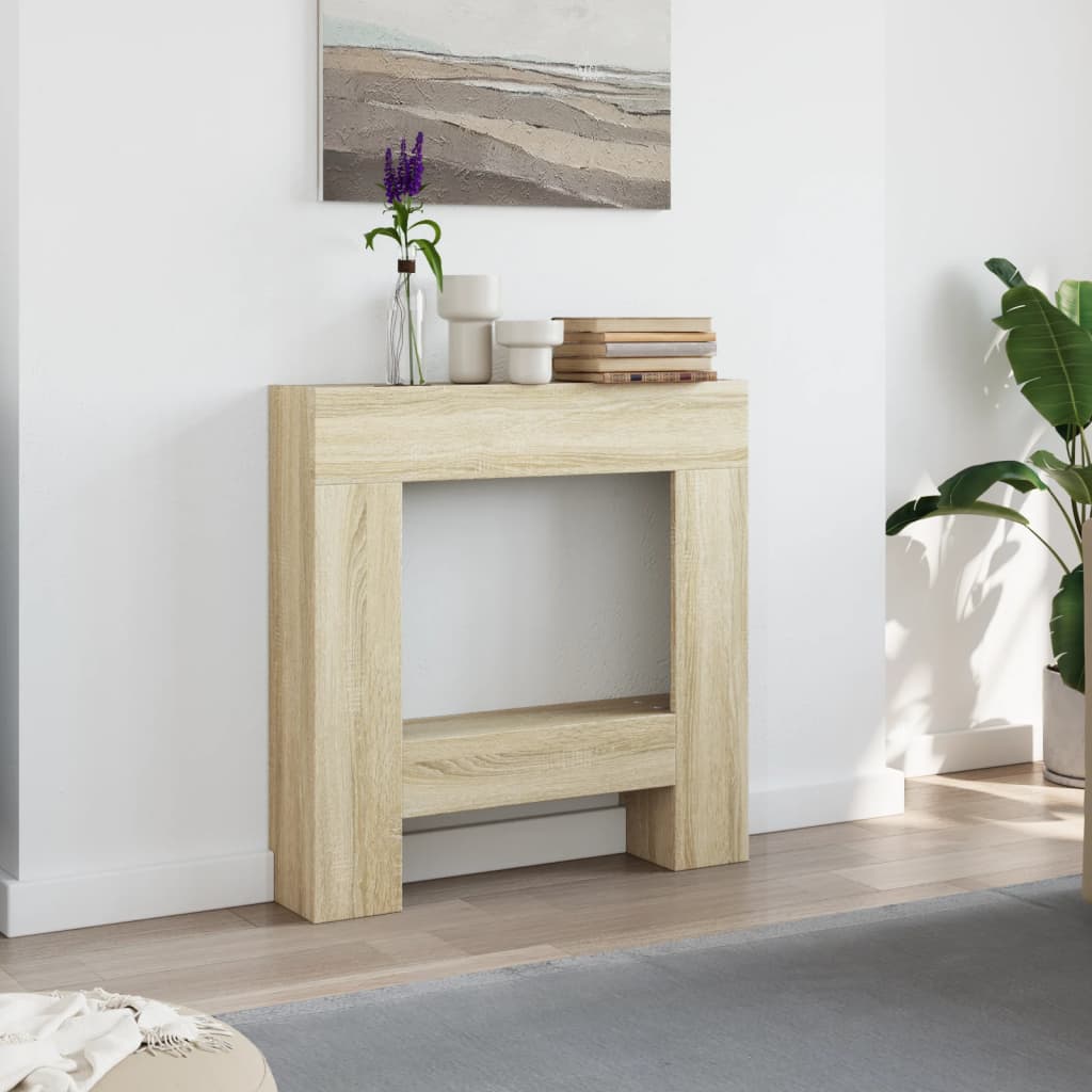 VidaXL Cadre de cheminée chêne sonoma 81x18x82 cm bois d'ingénierie
