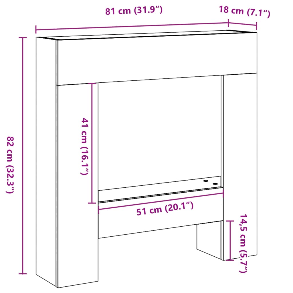 VidaXL Cadre de cheminée chêne sonoma 81x18x82 cm bois d'ingénierie