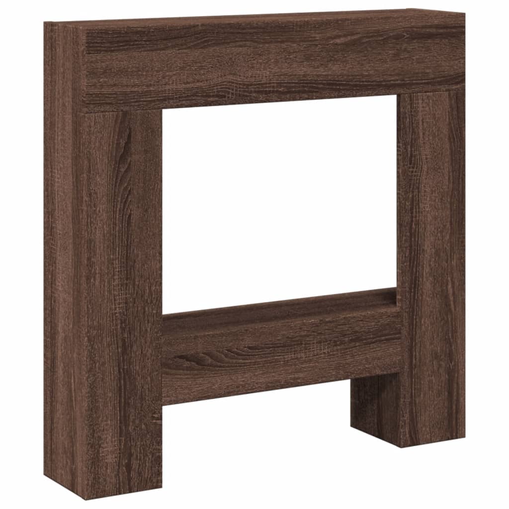 VidaXL Cadre de cheminée chêne marron 81x18x82 cm bois d'ingénierie