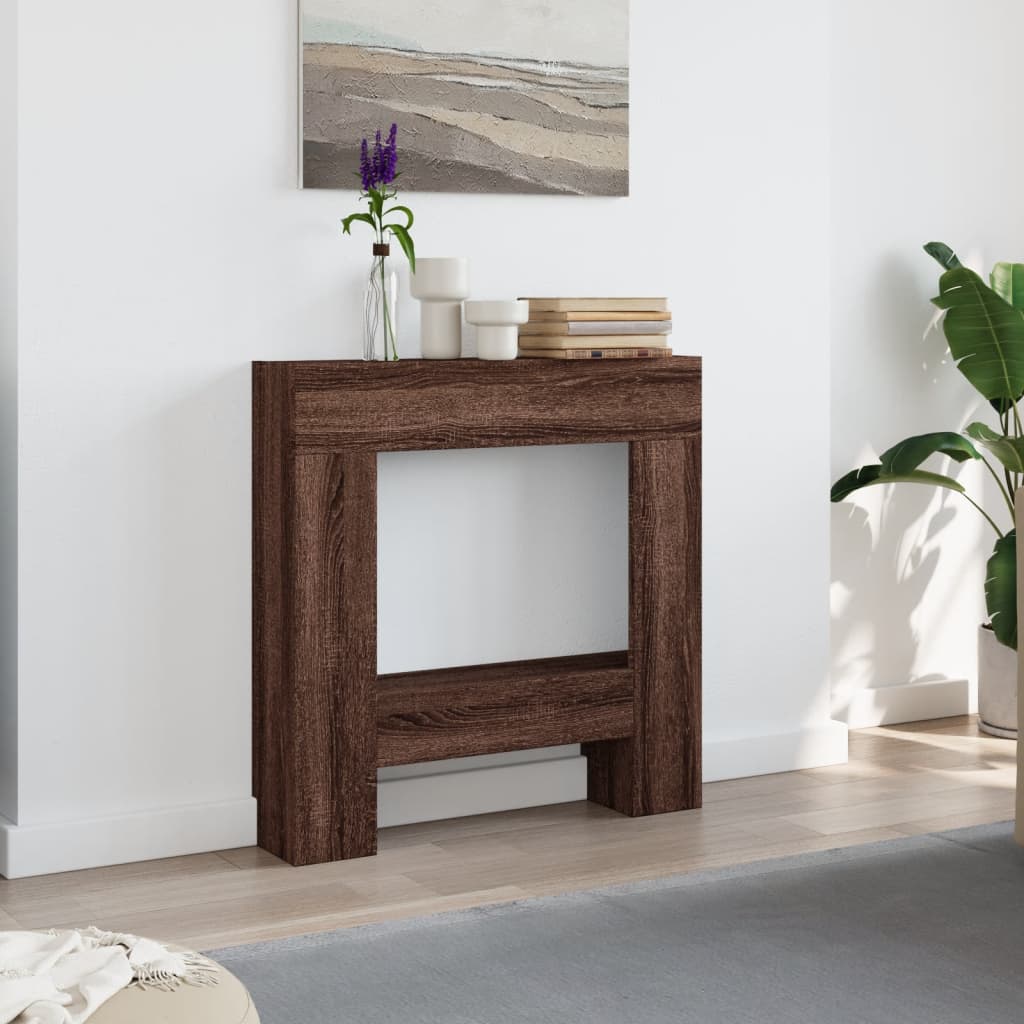 VidaXL Cadre de cheminée chêne marron 81x18x82 cm bois d'ingénierie