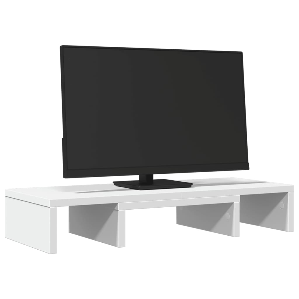vidaXL Support de moniteur réglable blanc bois d'ingénierie
