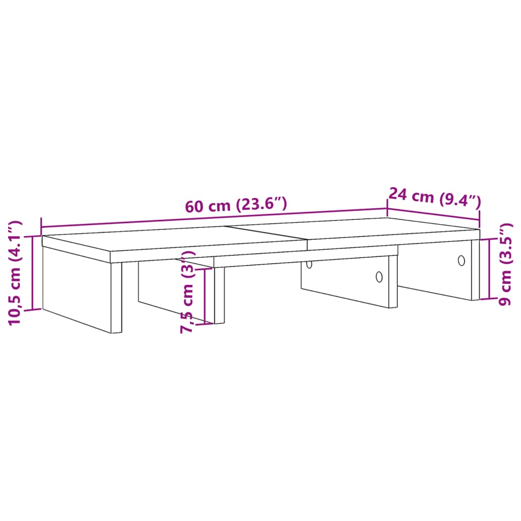 vidaXL Support de moniteur réglable chêne marron bois d'ingénierie
