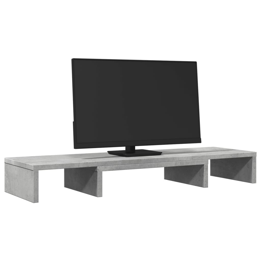 vidaXL Support de moniteur élévateur réglable gris béton