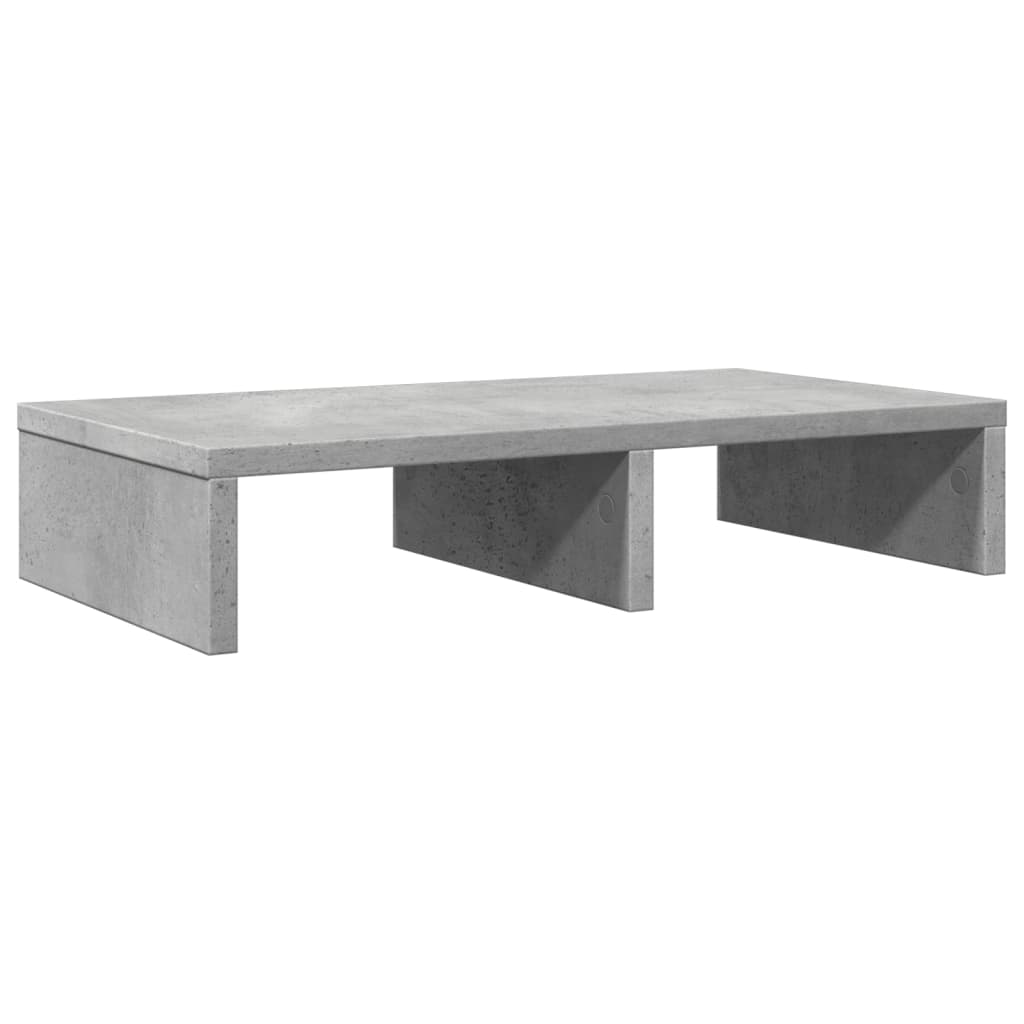 vidaXL Support de moniteur gris béton 50x27x10 cm bois d'ingénierie