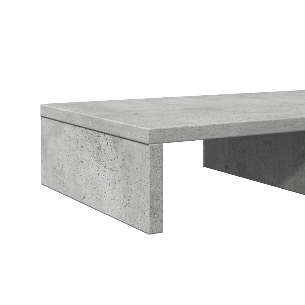 vidaXL Support de moniteur gris béton 50x27x10 cm bois d'ingénierie