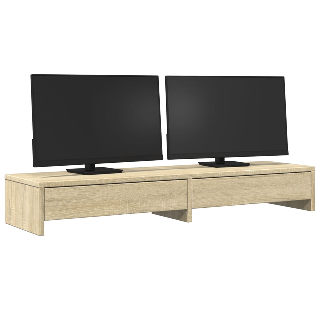 vidaXL Support de moniteur avec tiroirs chêne sonoma bois d'ingénierie