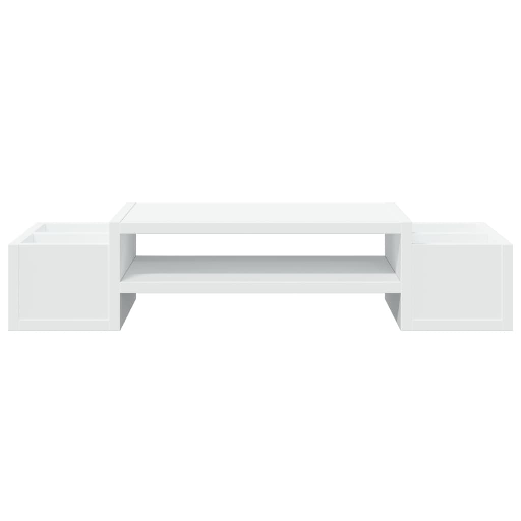 vidaXL Support de moniteur avec rangement blanc bois d'ingénierie