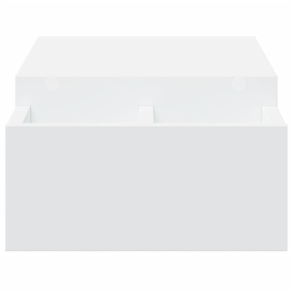vidaXL Support de moniteur avec rangement blanc bois d'ingénierie