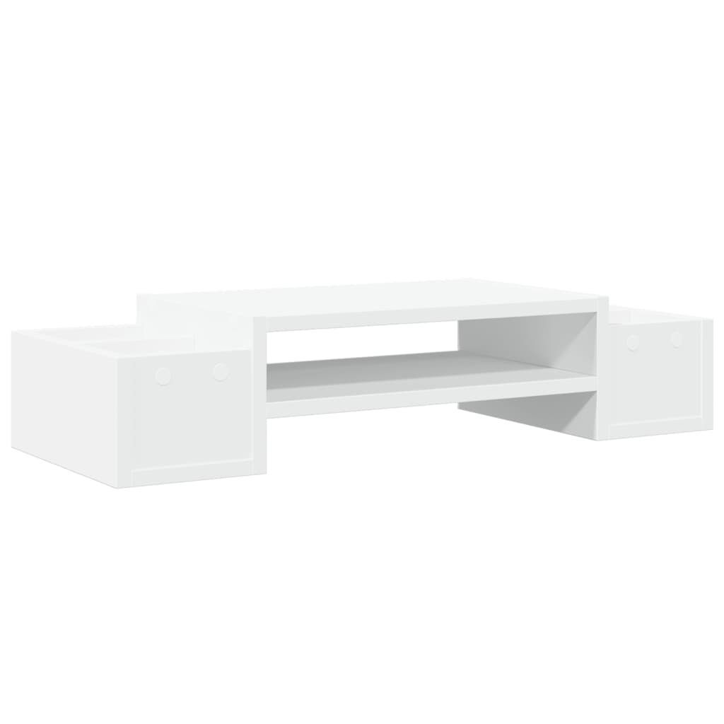 vidaXL Support de moniteur avec rangement blanc bois d'ingénierie