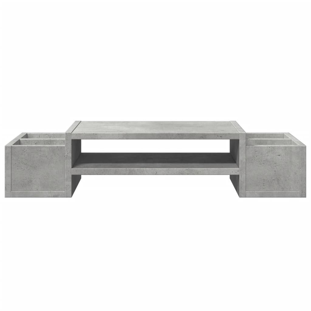 vidaXL Support de moniteur avec rangement gris béton bois d'ingénierie