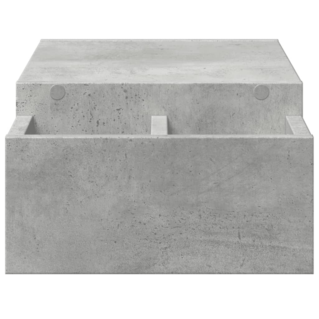vidaXL Support de moniteur avec rangement gris béton bois d'ingénierie