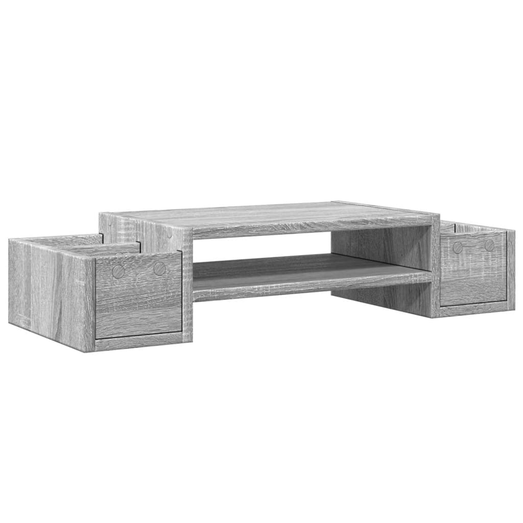 vidaXL Support de moniteur et rangement sonoma gris bois d'ingénierie
