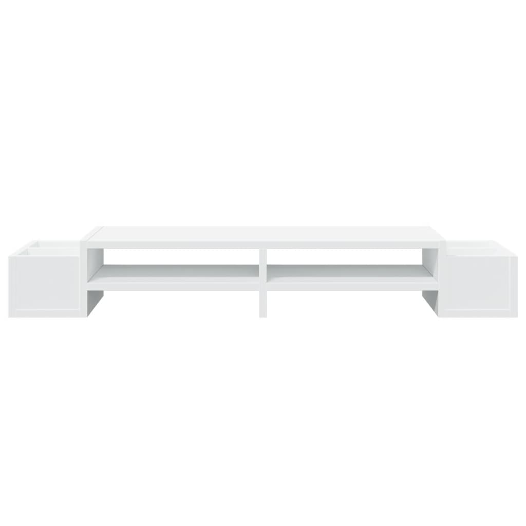 vidaXL Support de moniteur avec rangement blanc bois d'ingénierie
