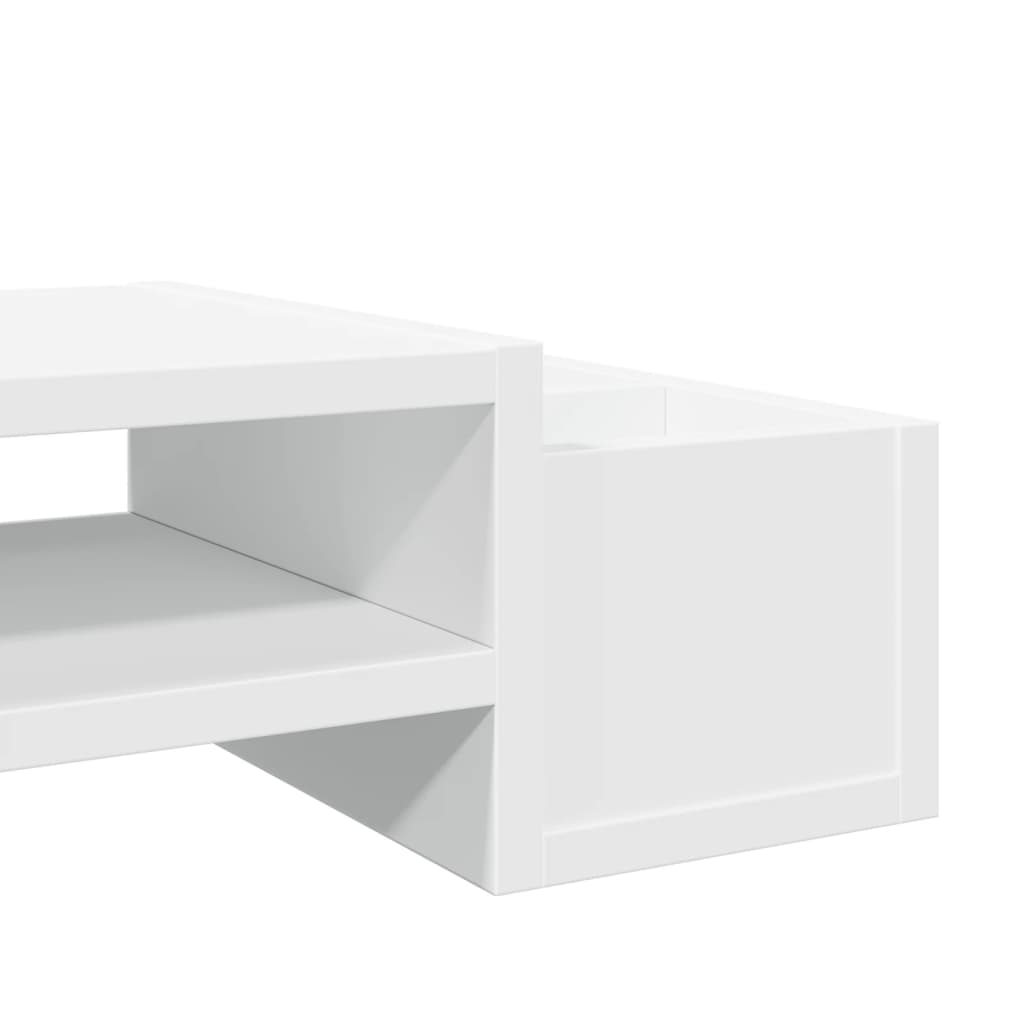 vidaXL Support de moniteur avec rangement blanc bois d'ingénierie
