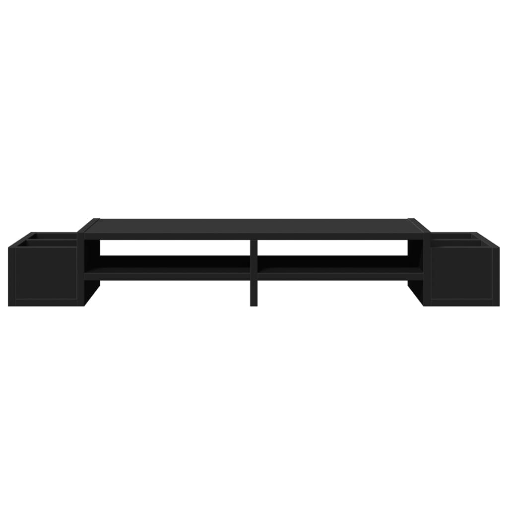 vidaXL Support de moniteur avec rangement noir bois d'ingénierie