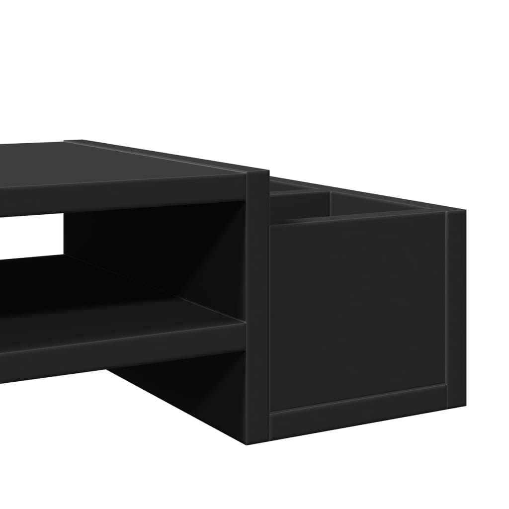 vidaXL Support de moniteur avec rangement noir bois d'ingénierie