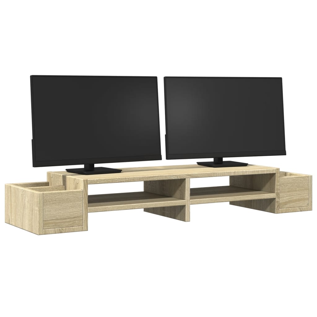 vidaXL Support de moniteur avec rangement chêne sonoma bois ingénierie
