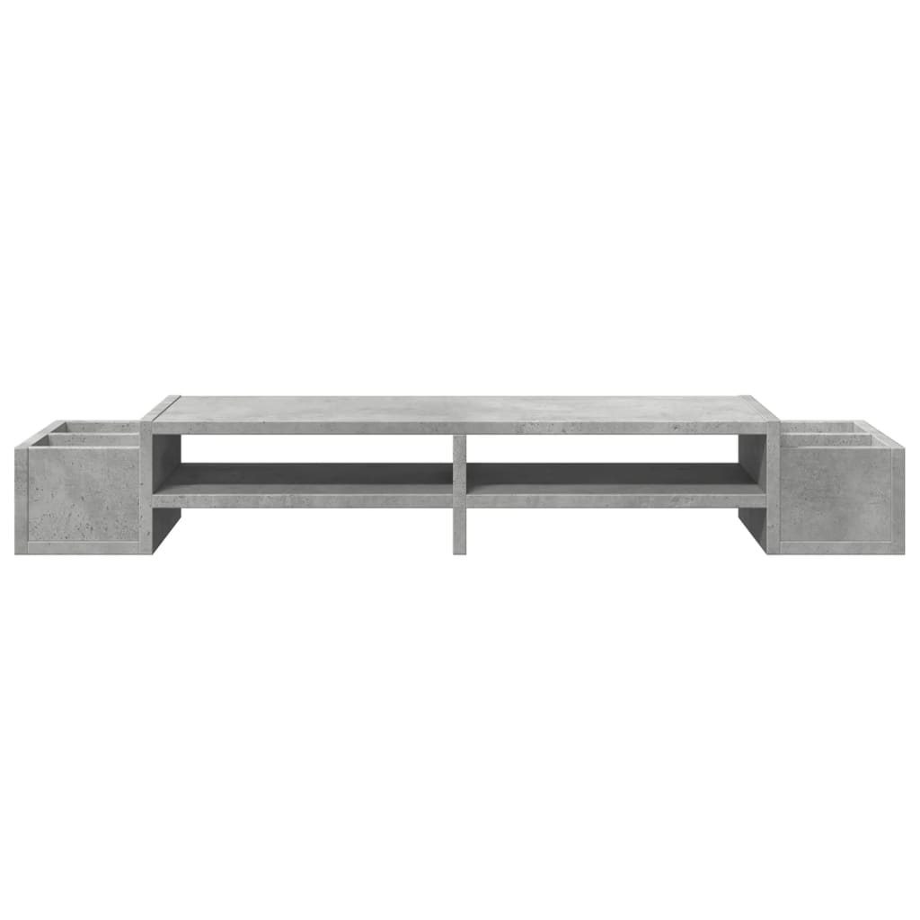 vidaXL Support de moniteur avec rangement gris béton bois d'ingénierie