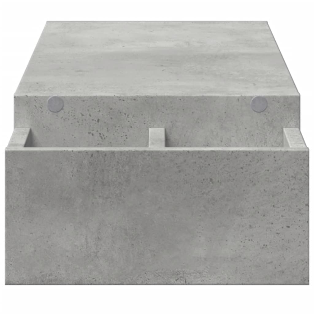 vidaXL Support de moniteur avec rangement gris béton bois d'ingénierie