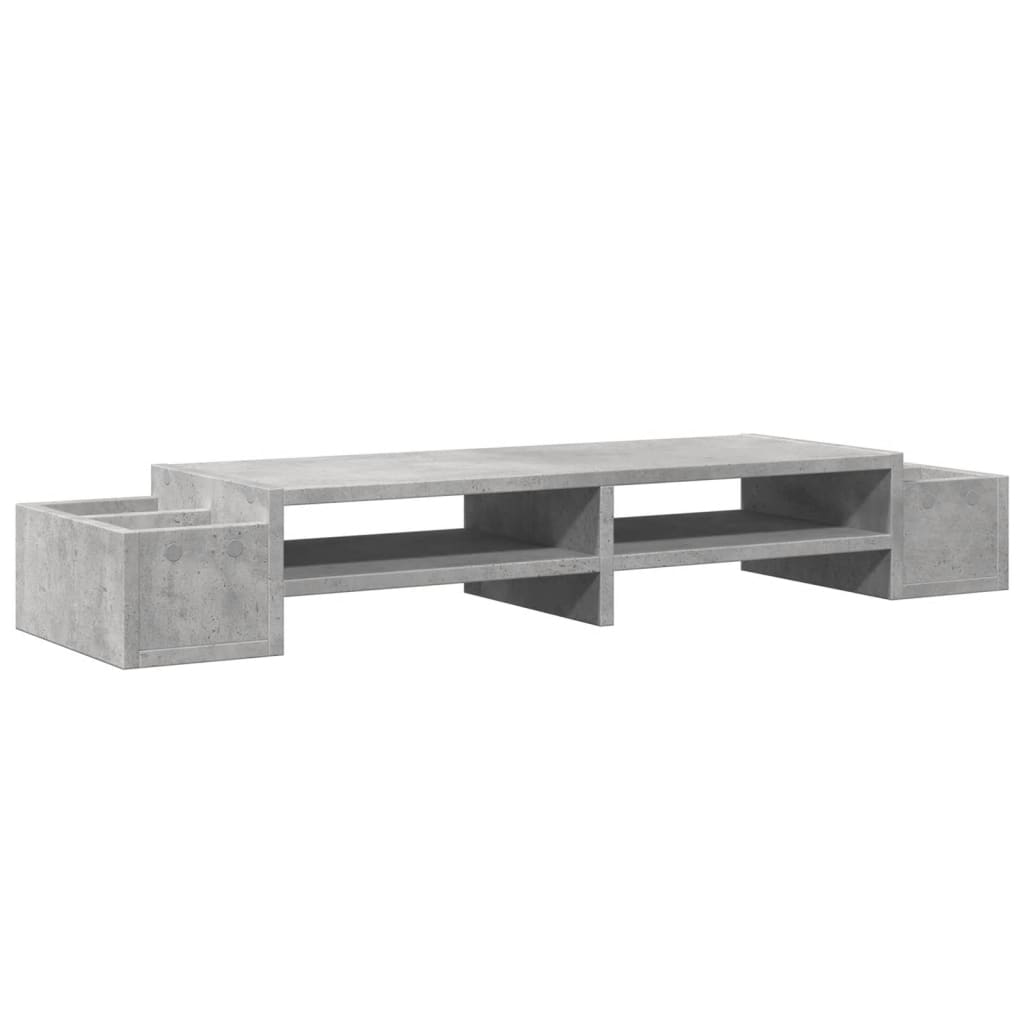 vidaXL Support de moniteur avec rangement gris béton bois d'ingénierie