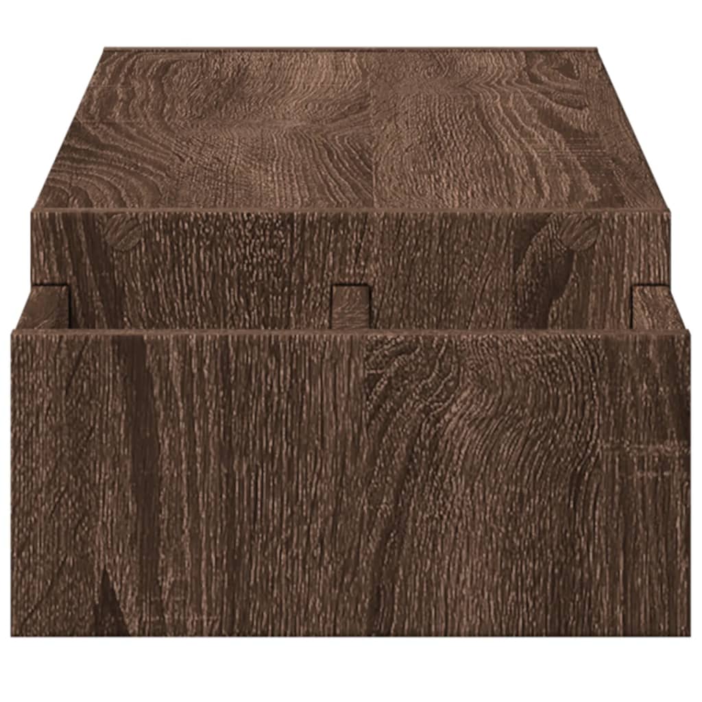 vidaXL Support de moniteur avec rangement chêne marron bois ingénierie