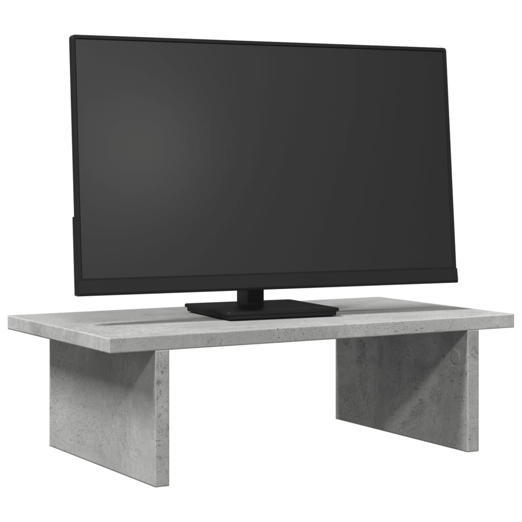 vidaXL Support de moniteur gris béton 50x27x15 cm bois d'ingénierie