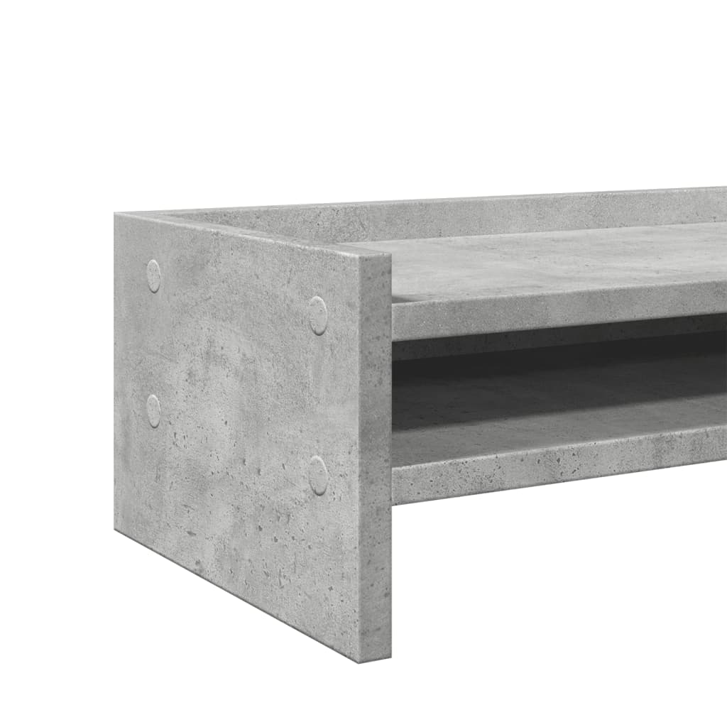 vidaXL Support de moniteur gris béton 42x24x16 cm bois d'ingénierie