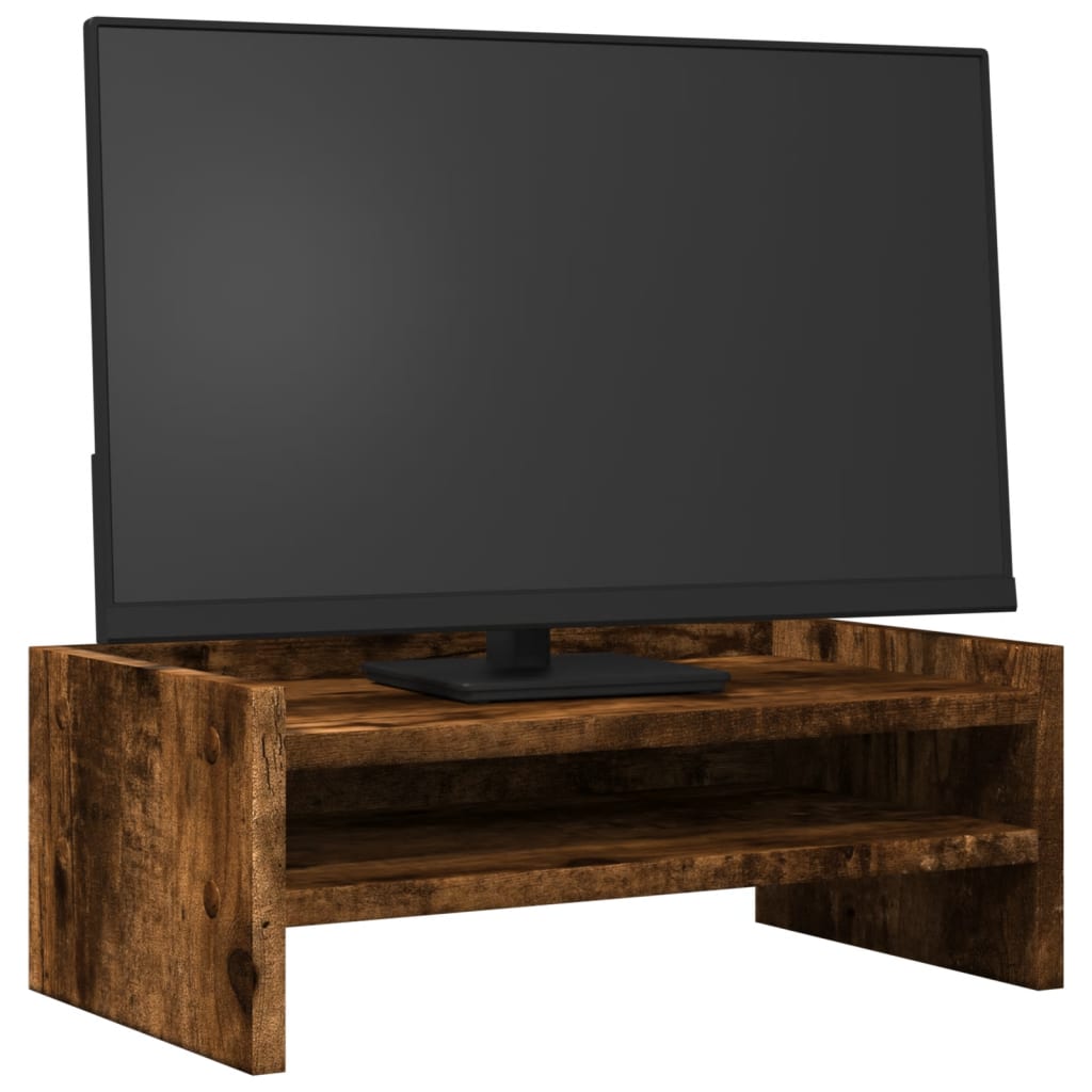 vidaXL Support de moniteur chêne fumé 42x24x16 cm bois d'ingénierie