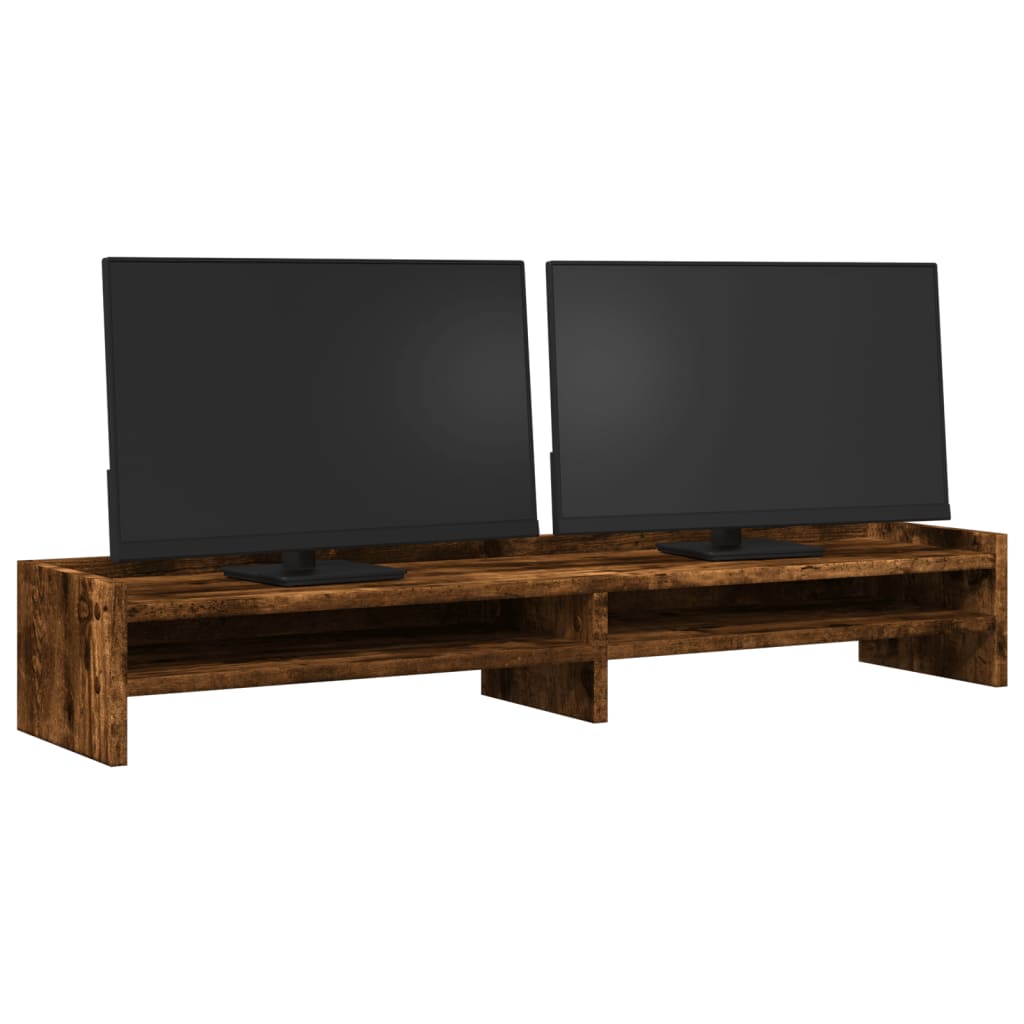 vidaXL Support de moniteur chêne fumé 100x24x16 cm bois d'ingénierie