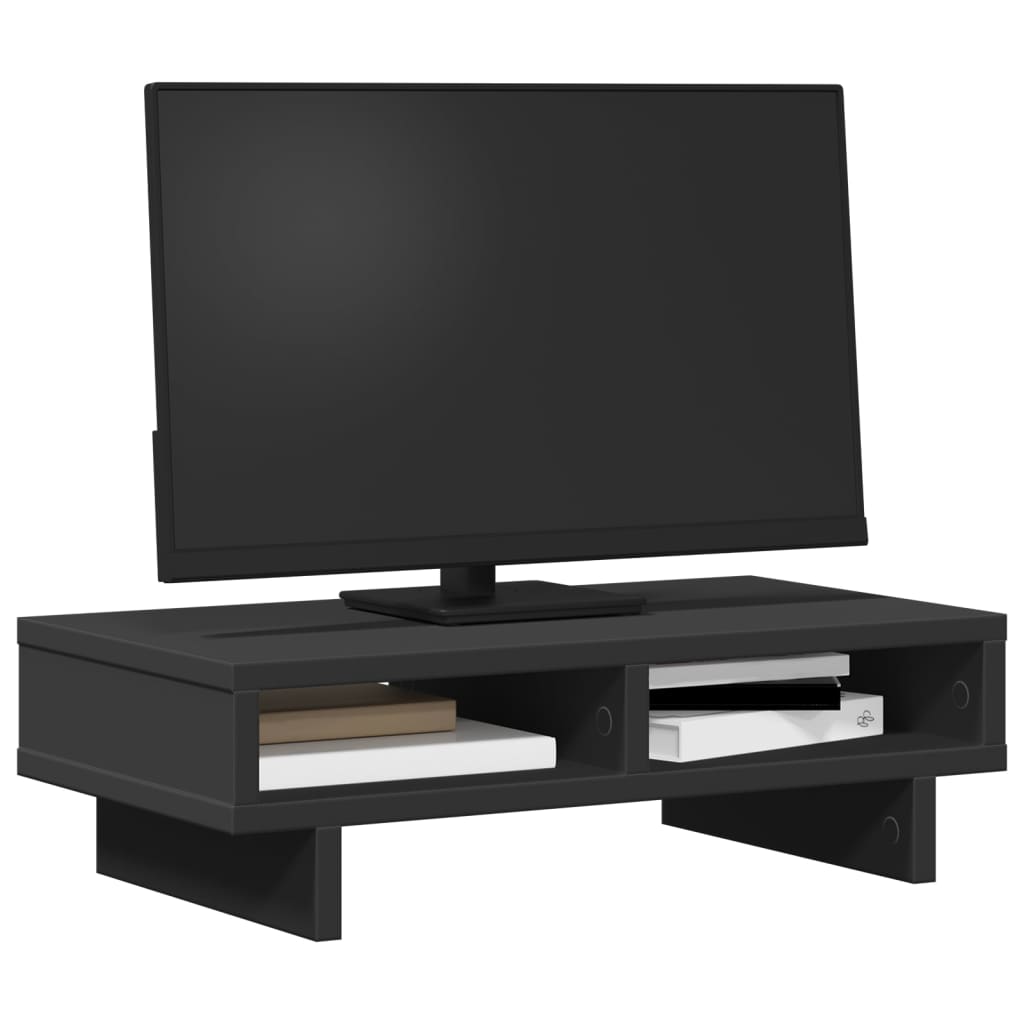 vidaXL Support de moniteur noir 50x27x15 cm bois d'ingénierie