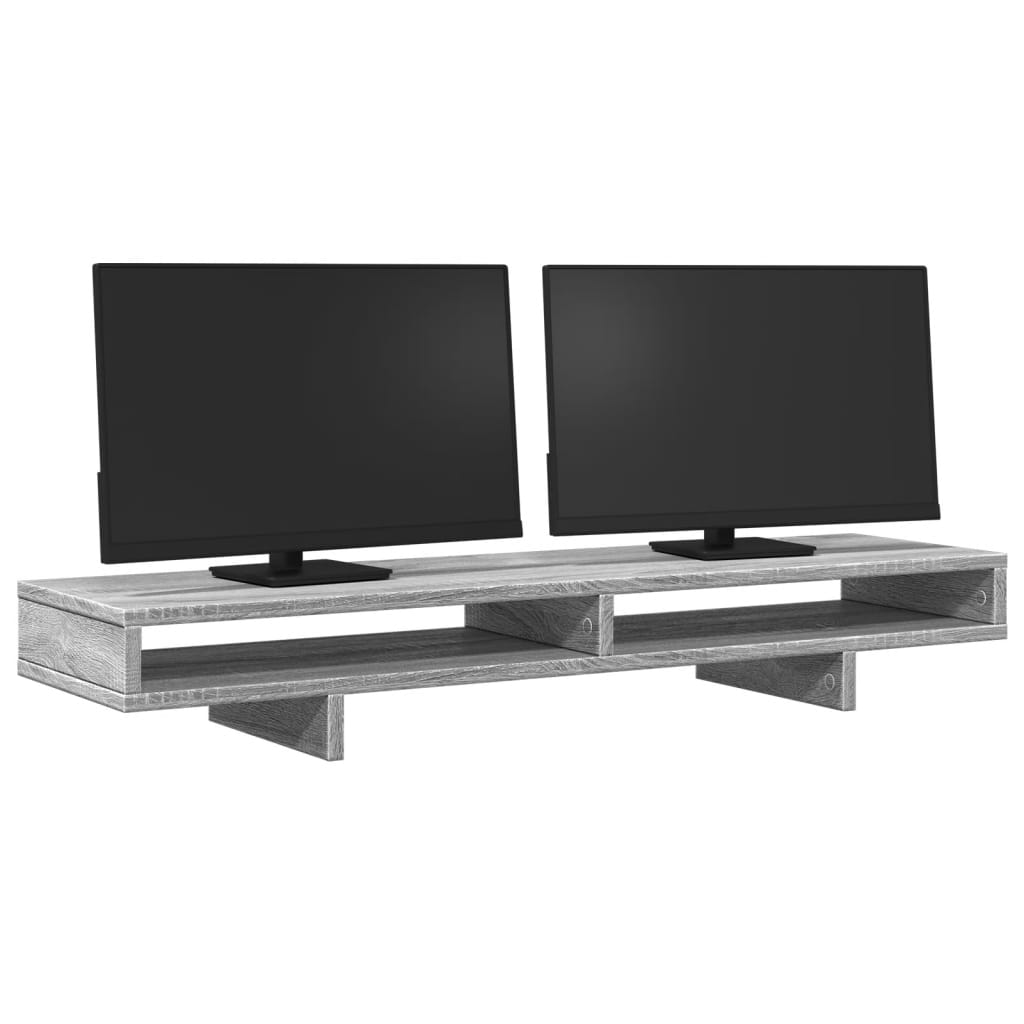 vidaXL Support de moniteur sonoma gris 100x27x15 cm bois d'ingénierie