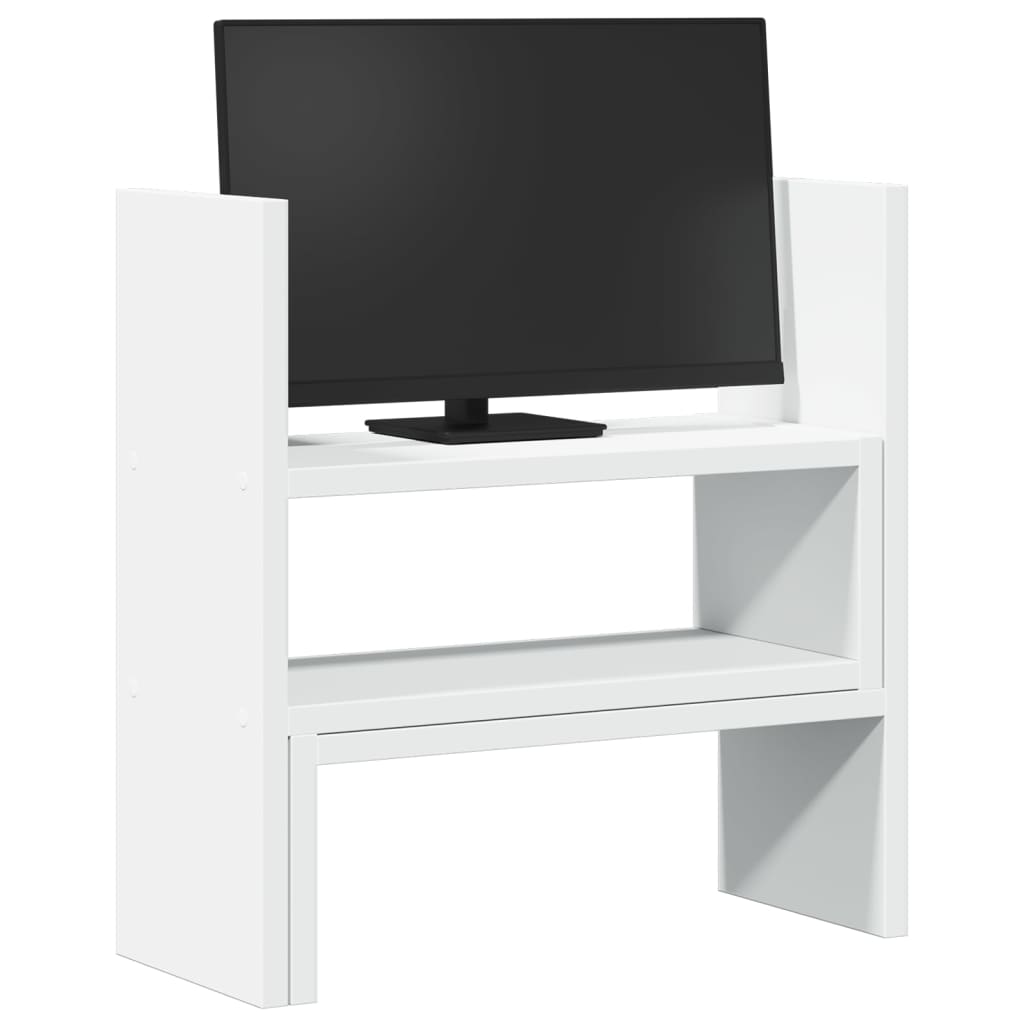 vidaXL Organisateur de bureau réglable blanc bois d'ingénierie