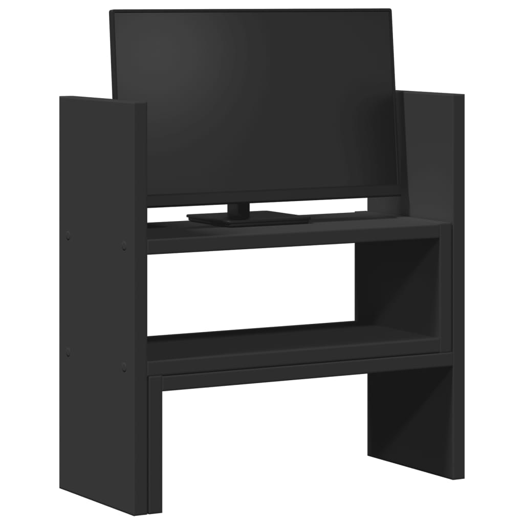 vidaXL Organisateur de bureau réglable noir bois d'ingénierie