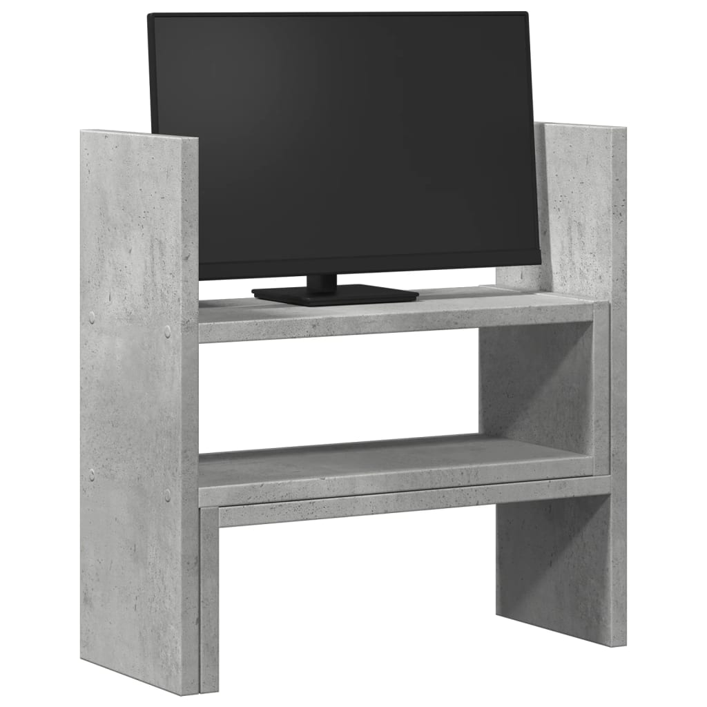 vidaXL Organisateur de bureau réglable gris béton bois d'ingénierie