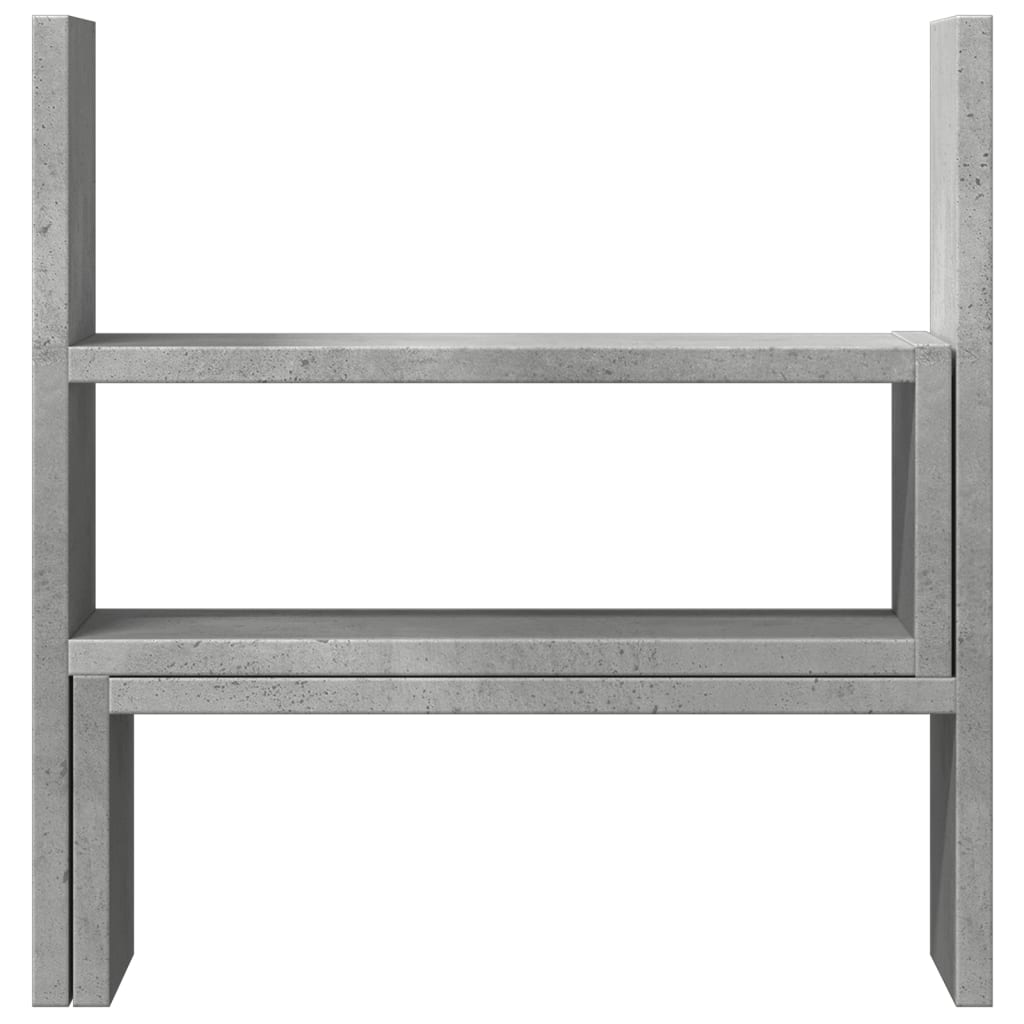 vidaXL Organisateur de bureau réglable gris béton bois d'ingénierie