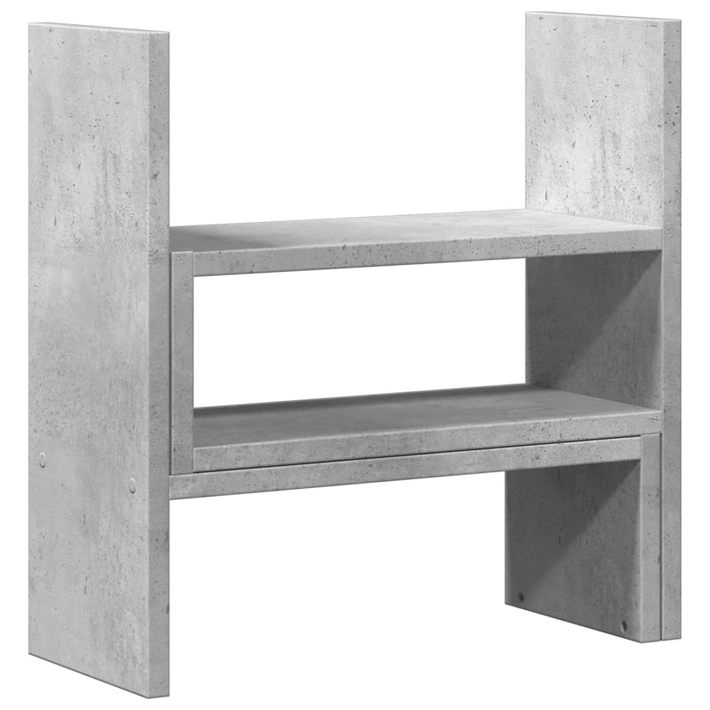 vidaXL Organisateur de bureau réglable gris béton bois d'ingénierie