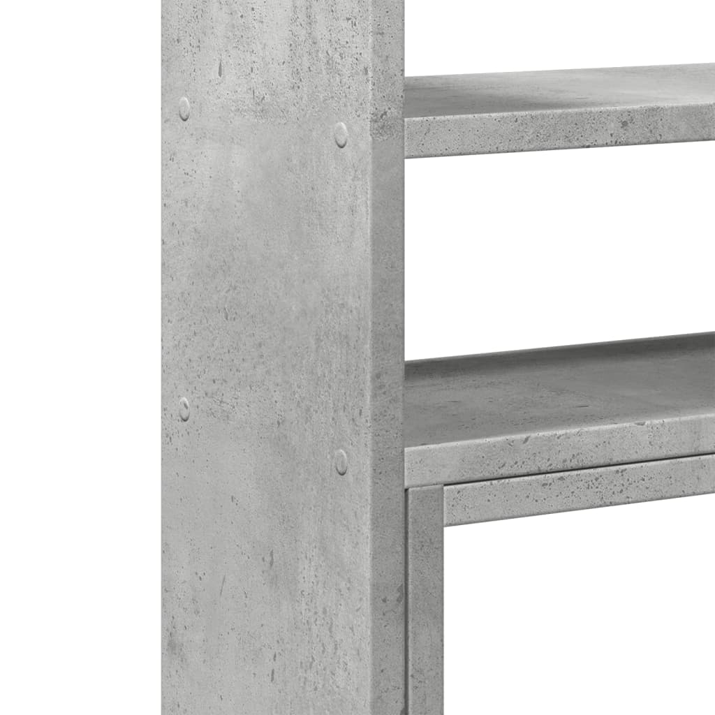 vidaXL Organisateur de bureau réglable gris béton bois d'ingénierie