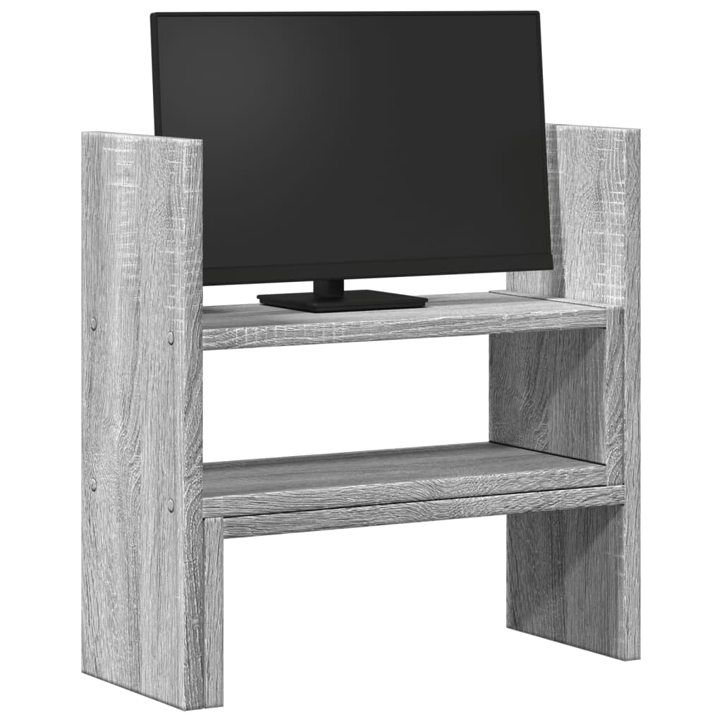 vidaXL Organisateur de bureau réglable sonoma gris bois d'ingénierie