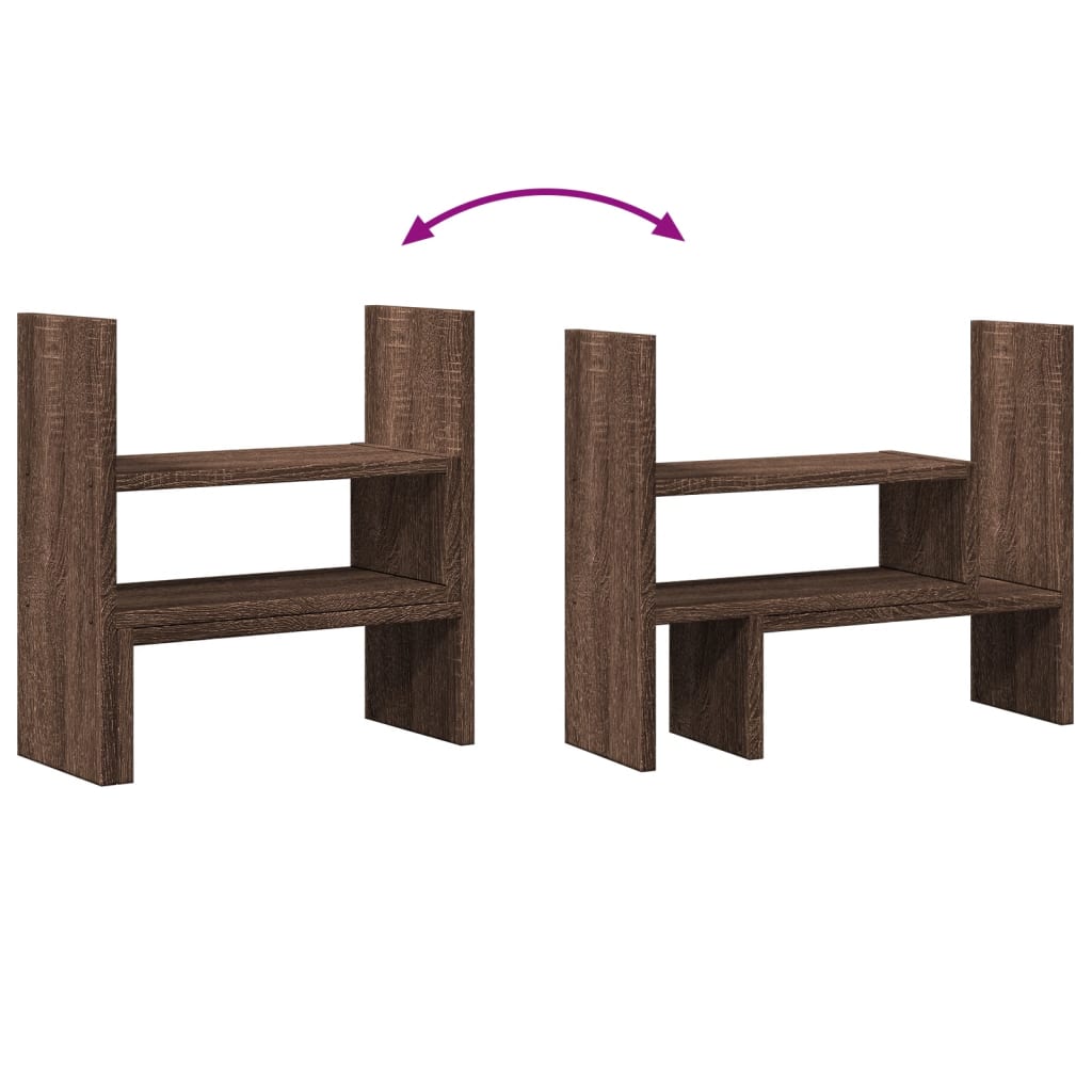 vidaXL Organisateur de bureau réglable chêne marron bois d'ingénierie