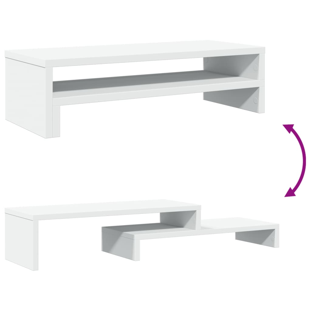 vidaXL Support de moniteur blanc 54x22x15 cm bois d'ingénierie