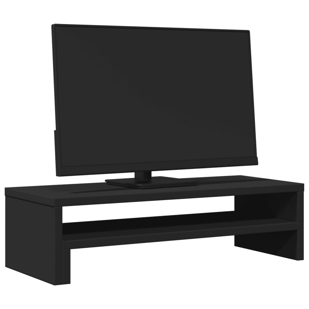 vidaXL Support de moniteur noir 54x22x15 cm bois d'ingénierie