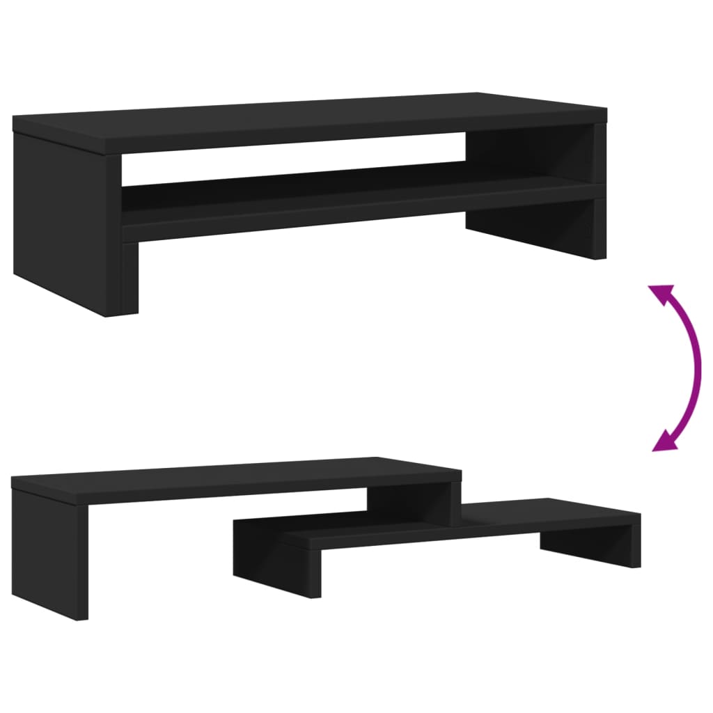 vidaXL Support de moniteur noir 54x22x15 cm bois d'ingénierie