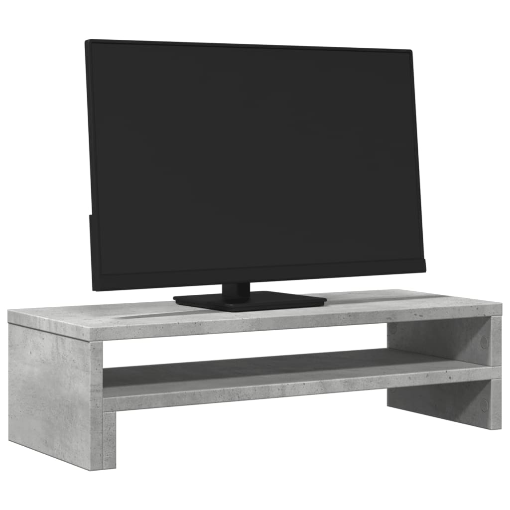 vidaXL Support de moniteur gris béton 54x22x15 cm bois d'ingénierie