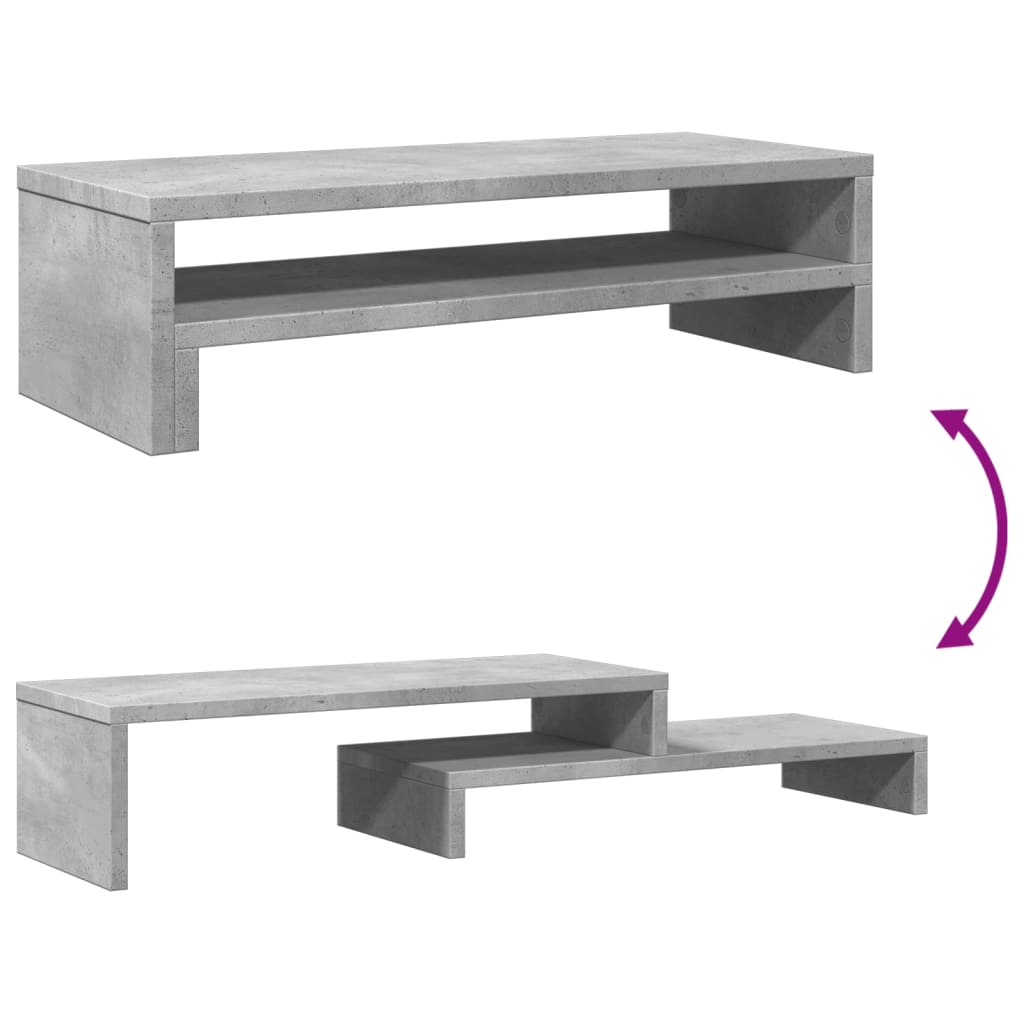 vidaXL Support de moniteur gris béton 54x22x15 cm bois d'ingénierie