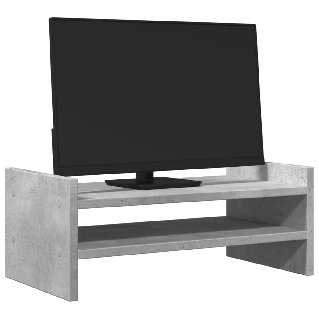 vidaXL Support de moniteur gris béton 50x27x20 cm bois d'ingénierie