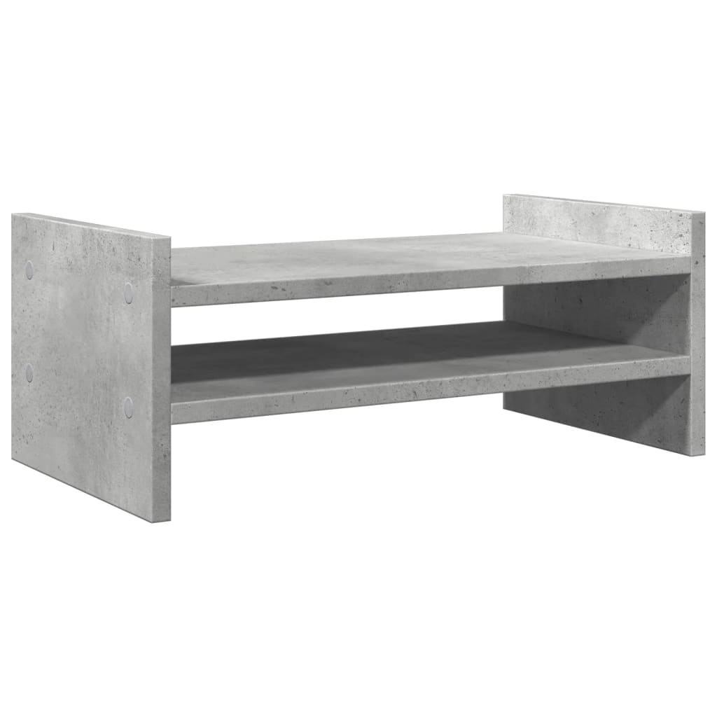 vidaXL Support de moniteur gris béton 50x27x20 cm bois d'ingénierie