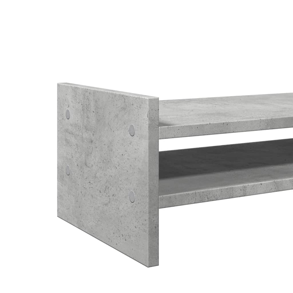 vidaXL Support de moniteur gris béton 50x27x20 cm bois d'ingénierie