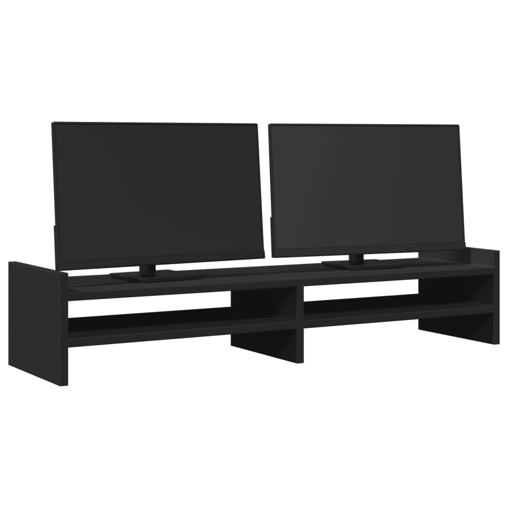 vidaXL Support de moniteur noir 100x27x20 cm bois d'ingénierie